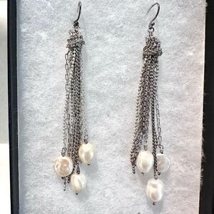 Stella & Dot Sterling Pearl Cascade Drop Dangle Fashion Earrings